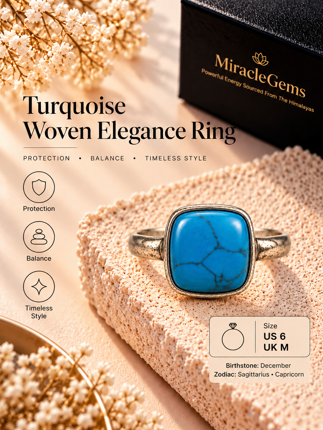 Turquoise Woven Elegance Ring