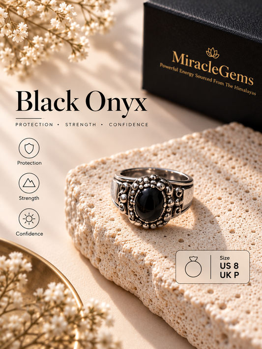 Black Onyx Guardian Ring