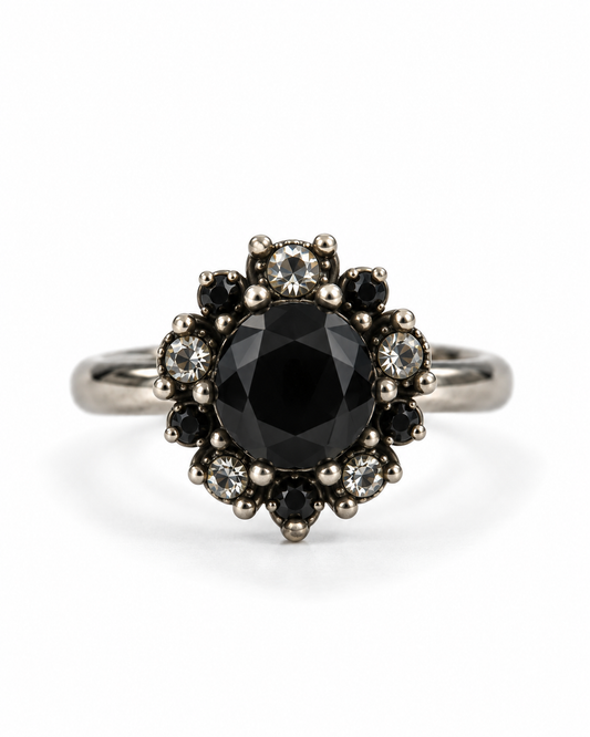 Natural Black Onyx Strength Ring