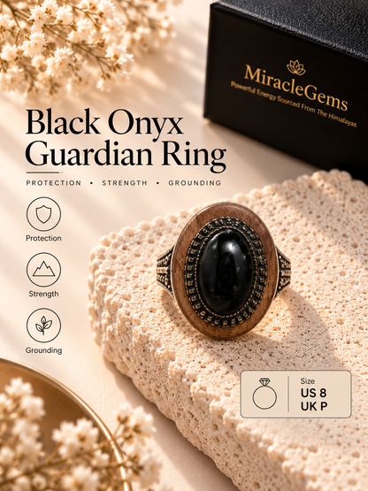 Black Onyx Guardian Ring