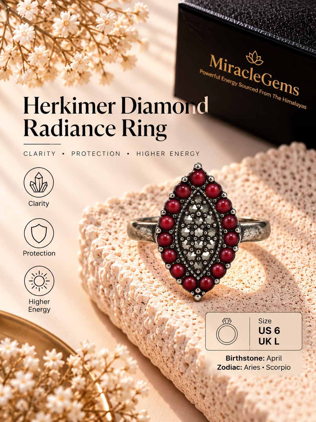 Herkimer Diamond Radiance Ring