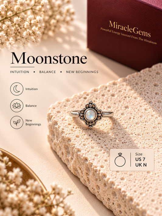 Moonstone Floral Grace Ring