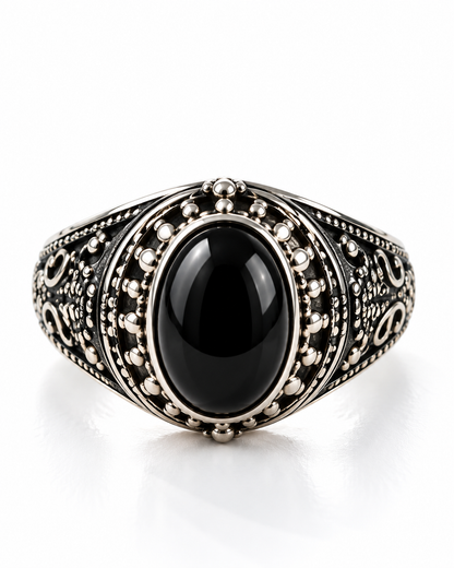 Black Onyx Heritage Ring