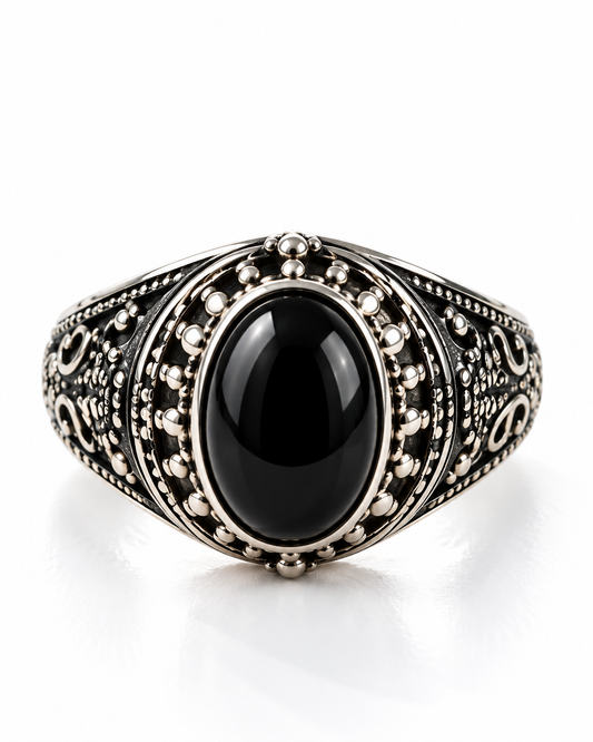 Black Onyx Heritage Ring