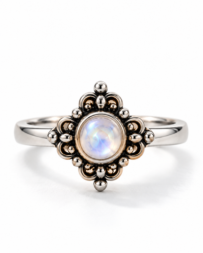 Moonstone Floral Grace Ring