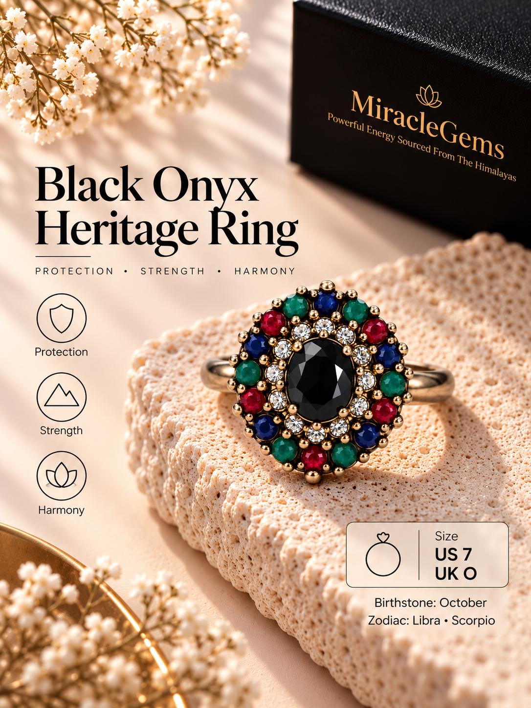 Black Onyx Heritage Ring