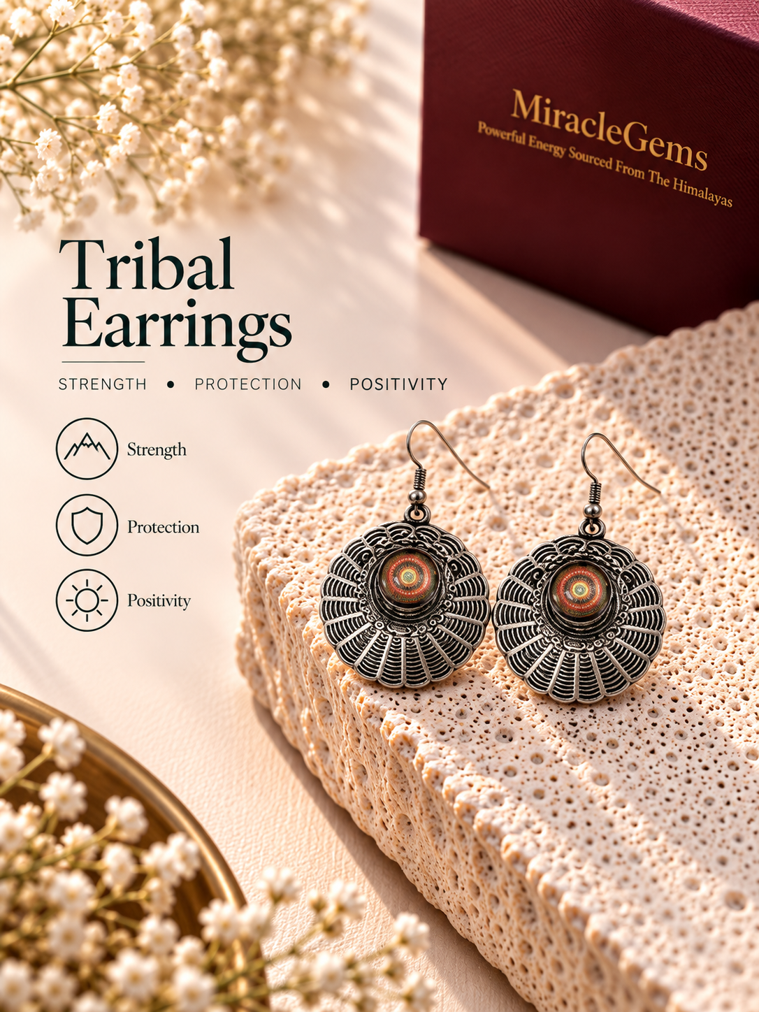 Tribal Mosaic Gemstone Earrings