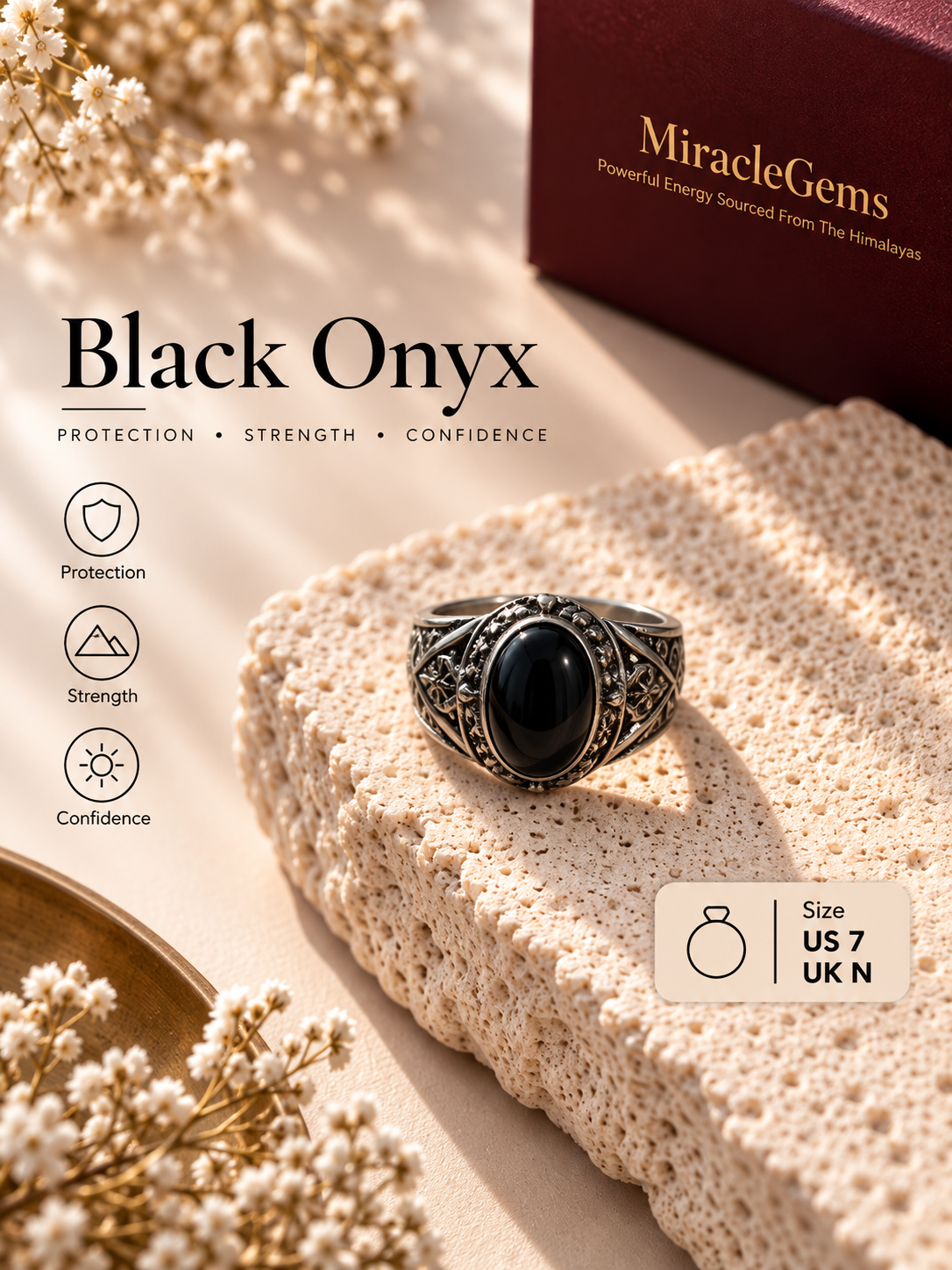 Black Onyx Strength Ring
