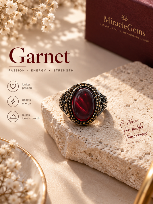 Garnet Bold Spirit Ring