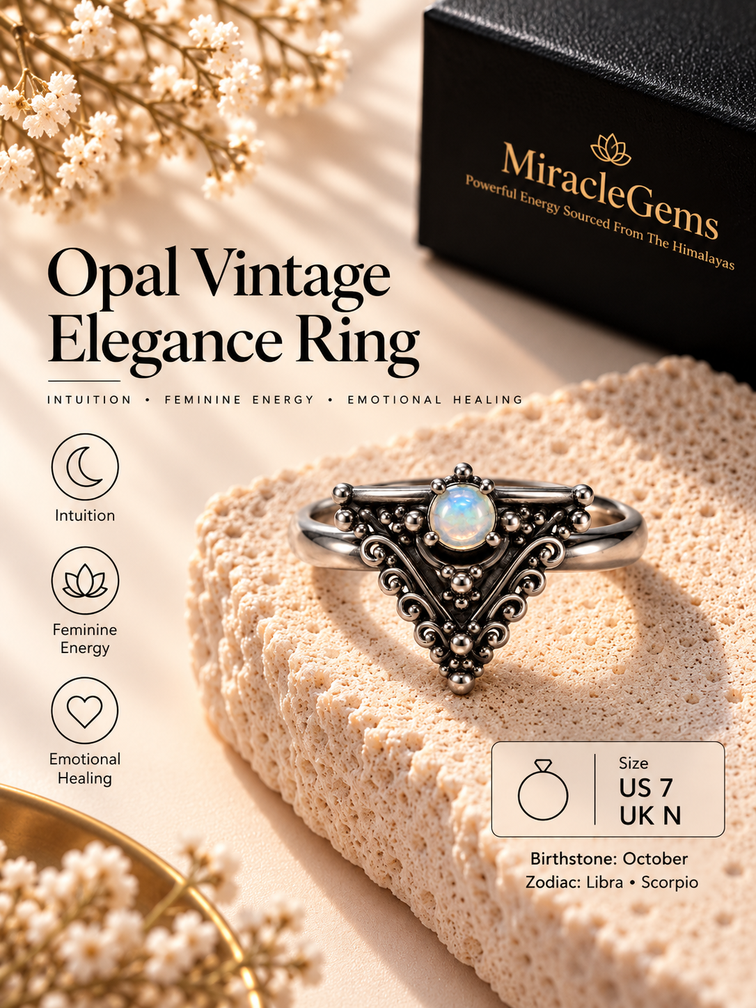 Opal Vintage Elegance Ring