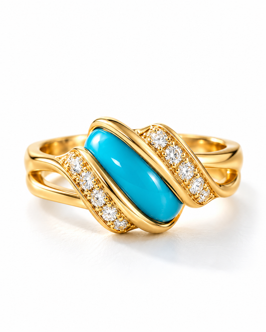 Turquoise Woven Elegance Ring