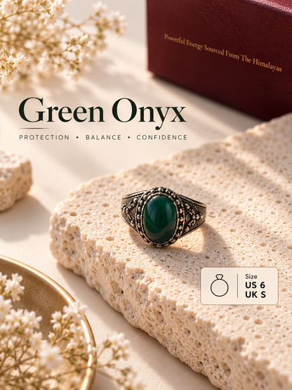 Green Onyx Heritage Ring
